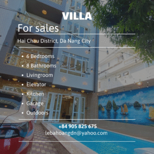 Biệt thự cao cấp cần bán tại quận Hải Châu – 6 phòng ngủ, 8 phòng tắm, thang máy – Diện tích đất 150m², Tổng diện tích sàn 348m²