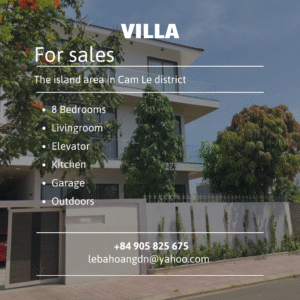 Biệt thự cao cấp ven sông cần bán – Cẩm Lệ, Đà Nẵng – 8 phòng ngủ, 4 tầng, diện tích đất 367m²